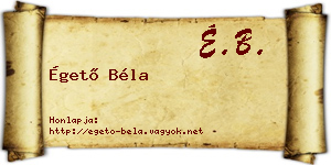 Égető Béla névjegykártya